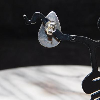 925 Sterling Onyx Teardrop Earrings 4.6g