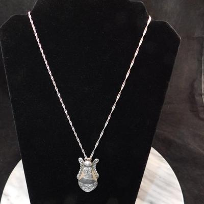 925 Sterling Angel Brooch/Pendant on 925 Tinsel Chain 20" - 14.2g