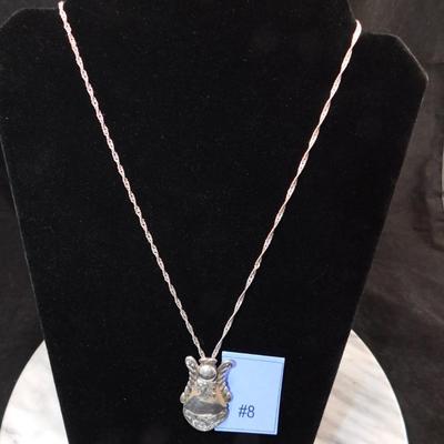 925 Sterling Angel Brooch/Pendant on 925 Tinsel Chain 20" - 14.2g