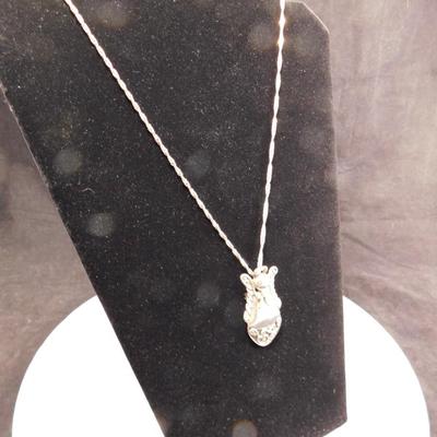 925 Sterling Angel Brooch/Pendant on 925 Tinsel Chain 20" - 14.2g