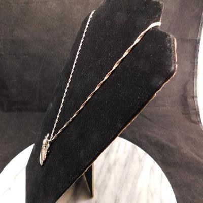 925 Sterling Angel Brooch/Pendant on 925 Tinsel Chain 20" - 14.2g