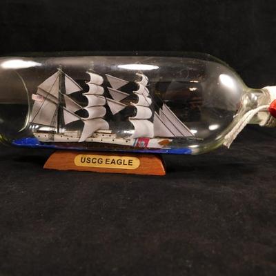 USCG "Eagle" Ship In A Bottle 10"