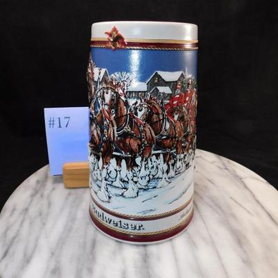 Vintage 1989 Anheuser-Busch Budweiser Clydesdales Stein 6.75"
