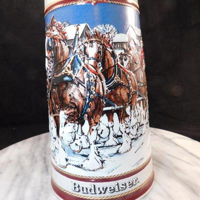 Vintage 1989 Anheuser-Busch Budweiser Clydesdales Stein 6.75"