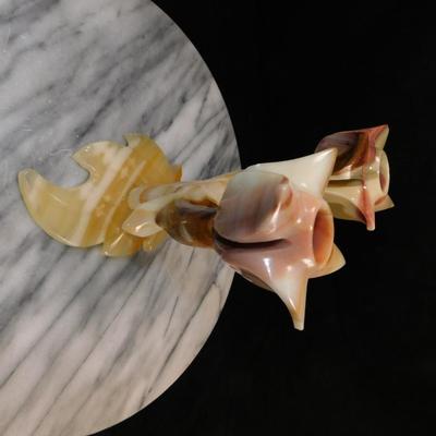 Vintage MCM Onyx Desert Rose Candlestick Mexico 6"