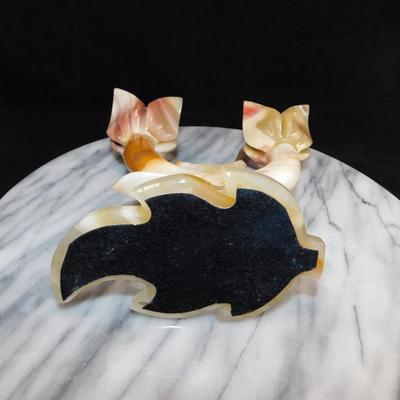 Vintage MCM Onyx Desert Rose Candlestick Mexico 6"