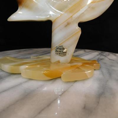 Vintage MCM Onyx Desert Rose Candlestick Mexico 6"