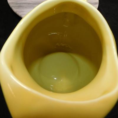 Vintage Hall Pottery Deco Tilt Ball Yellow Pitcher 7.5"