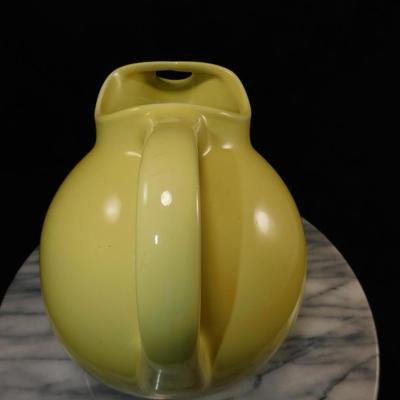 Vintage Hall Pottery Deco Tilt Ball Yellow Pitcher 7.5"