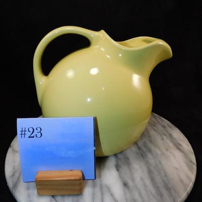 Vintage Hall Pottery Deco Tilt Ball Yellow Pitcher 7.5"