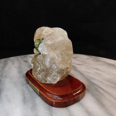 Mounted Raw Green Tourmaline in Quartz 2.75"