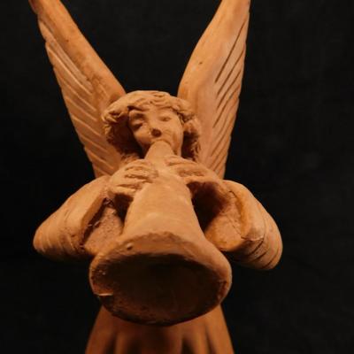 Vintage Terra Cotta Angel Taper Holders 11.5"