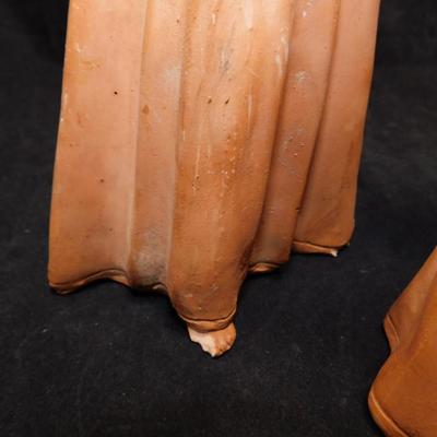 Vintage Terra Cotta Angel Taper Holders 11.5"