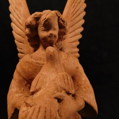 Vintage Terra Cotta Angel Taper Holders 11.5"