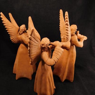 Vintage Terra Cotta Angel Taper Holders 11.5"