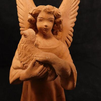 Vintage Terra Cotta Angel Taper Holders 11.5"