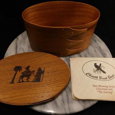 Cherith Brook Shaker Style Copper Tack Christmas Box 7.5"x4"