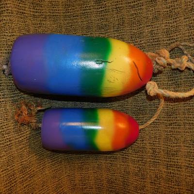 Vintage Foam Rainbow Lobster Trap Floats 11"/13"