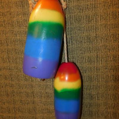 Vintage Foam Rainbow Lobster Trap Floats 11"/13"