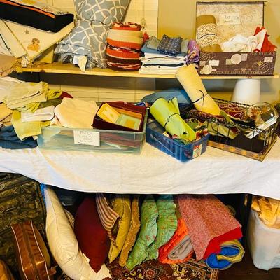 Lot 2: Brown Chair, Linens & More