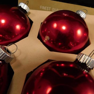 Vintage Shiny Brite 2" Red Ball Ornaments Pack of 12