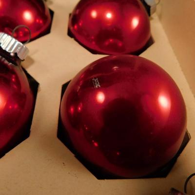 Vintage Shiny Brite 2" Red Ball Ornaments Pack of 12
