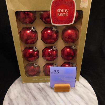 Vintage Shiny Brite 2" Red Ball Ornaments Pack of 12