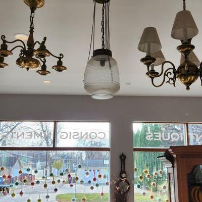 Antique Etched Glass Fixture