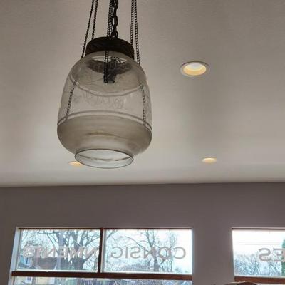 Antique Etched Glass Fixture