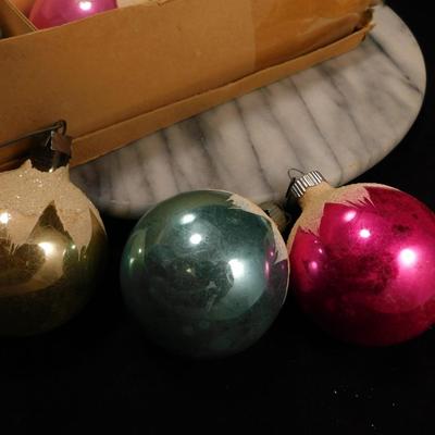Lot of 19 Very Vintage Snow Topped Christmas Ornament