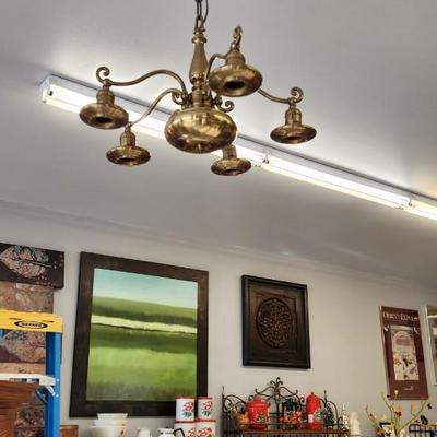 Brass Hanging Fixture - 5 light