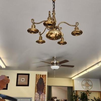 Brass Hanging Fixture - 5 light