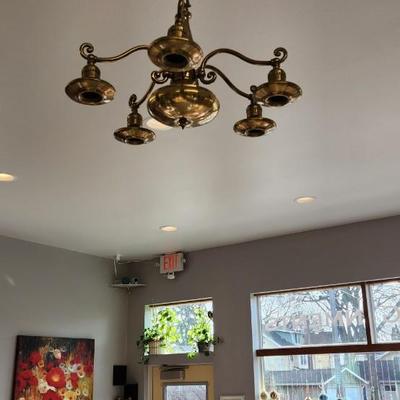 Brass Hanging Fixture - 5 light