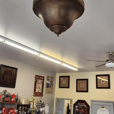 Antique Greek Key Hanging fixture - Brass