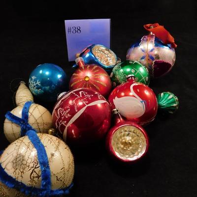 Set of 10 Very Vintage Christmas Ornaments
