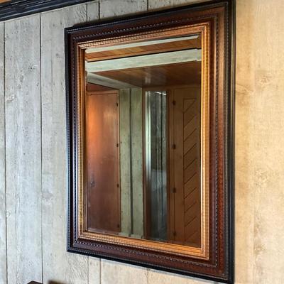 FA601 Mahogany Gold Gilt Edge Beveled Wall Mirror