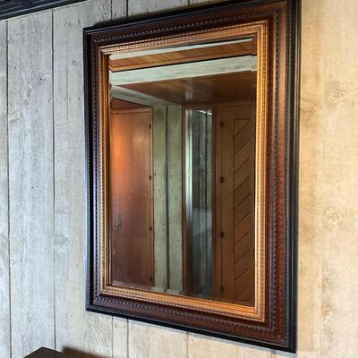 FA601 Mahogany Gold Gilt Edge Beveled Wall Mirror