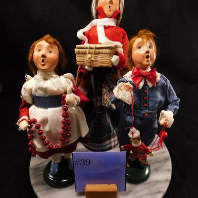 Lot of 3 Byers Choice Carolers 12.5"/10"
