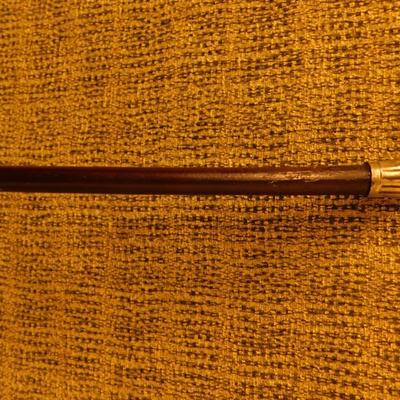 Antique Silver Plate Plate Knob Walking Stick 33.5"