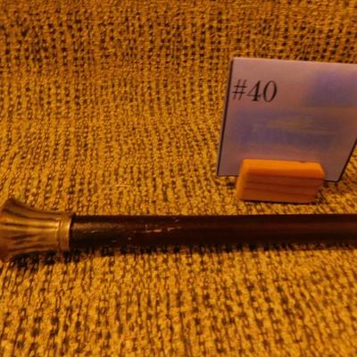 Antique Silver Plate Plate Knob Walking Stick 33.5"