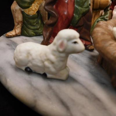 Vintage Porcelain Hand Painted Nativity Set