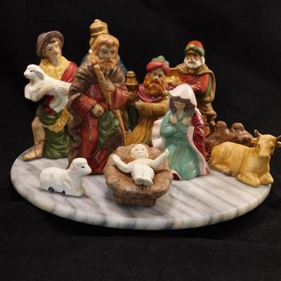 Vintage Porcelain Hand Painted Nativity Set