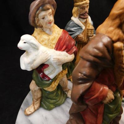 Vintage Porcelain Hand Painted Nativity Set