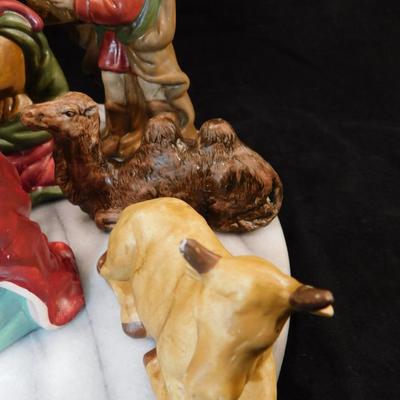 Vintage Porcelain Hand Painted Nativity Set