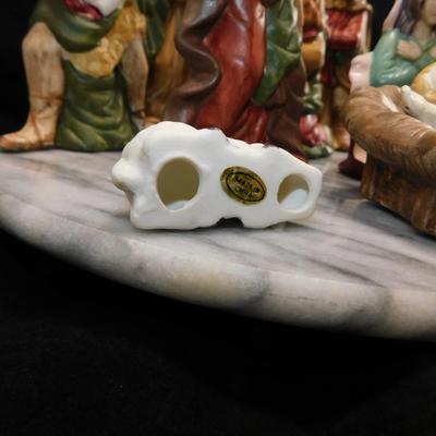 Vintage Porcelain Hand Painted Nativity Set