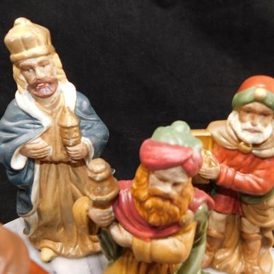 Vintage Porcelain Hand Painted Nativity Set