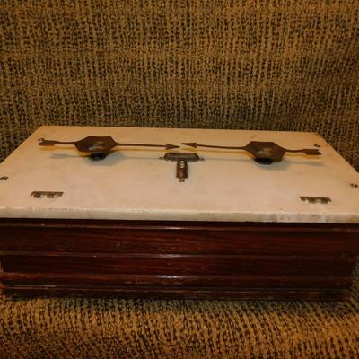 Antique Marble Top Apothecary Scale, No Cover or Drawer