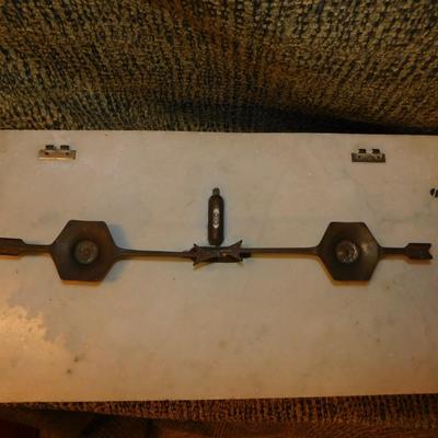 Antique Marble Top Apothecary Scale, No Cover or Drawer