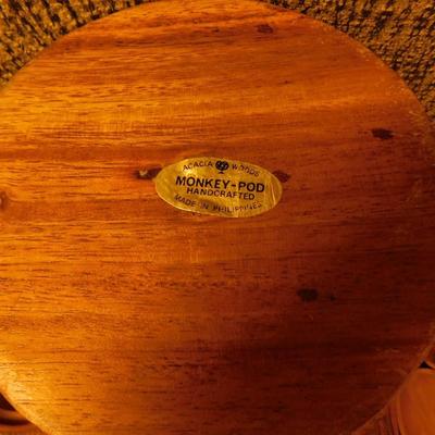 Mid 20th Century Monkey Pod 3 Tier Appetizer/Condiment Centerpiece