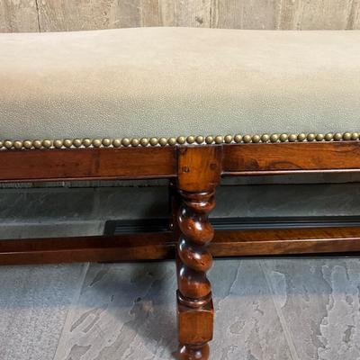 FA611 English Style Barley Twist Leg Upholstered Bench (B)